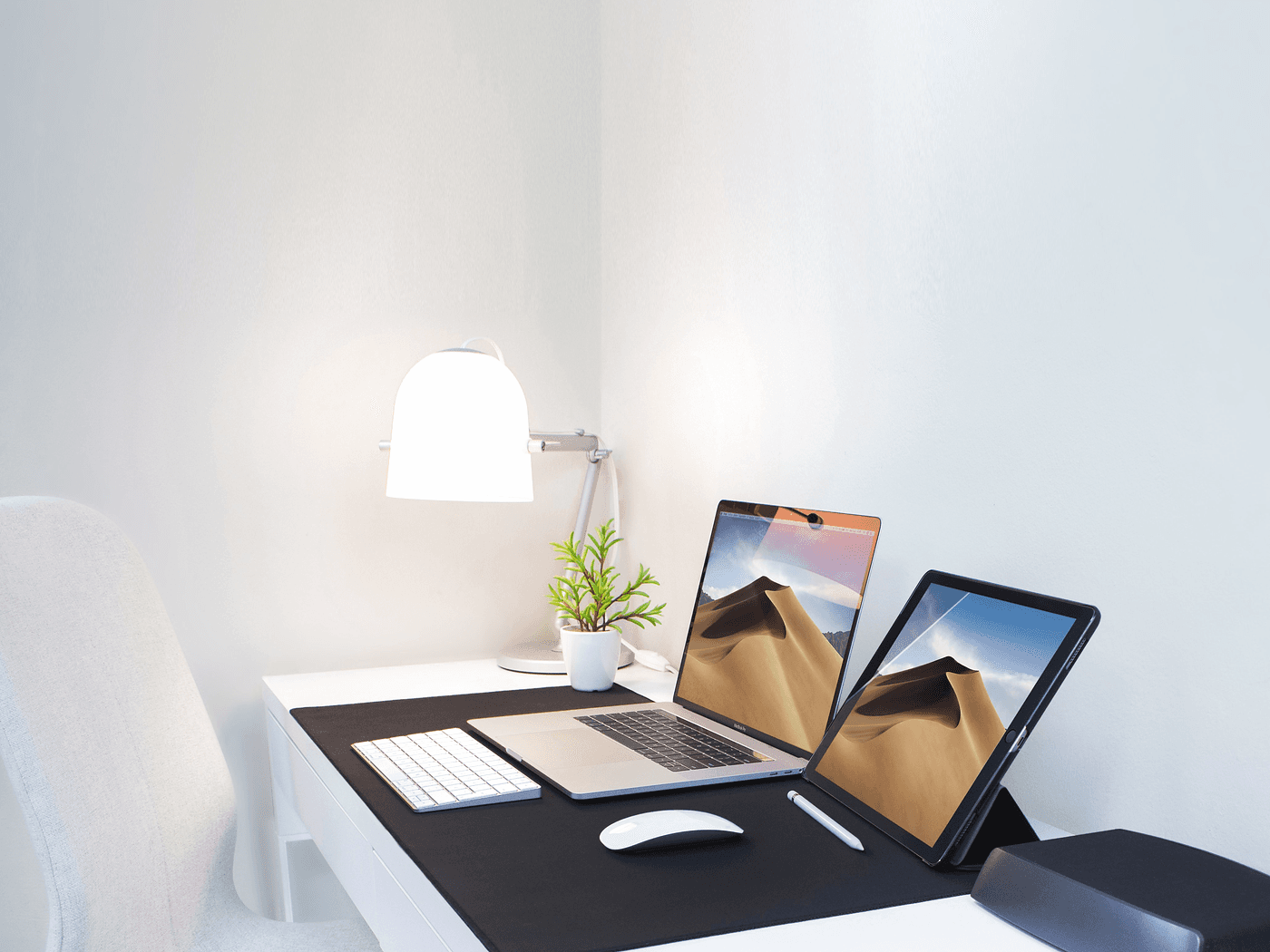 Technology-supported delivery — clean digital workspace